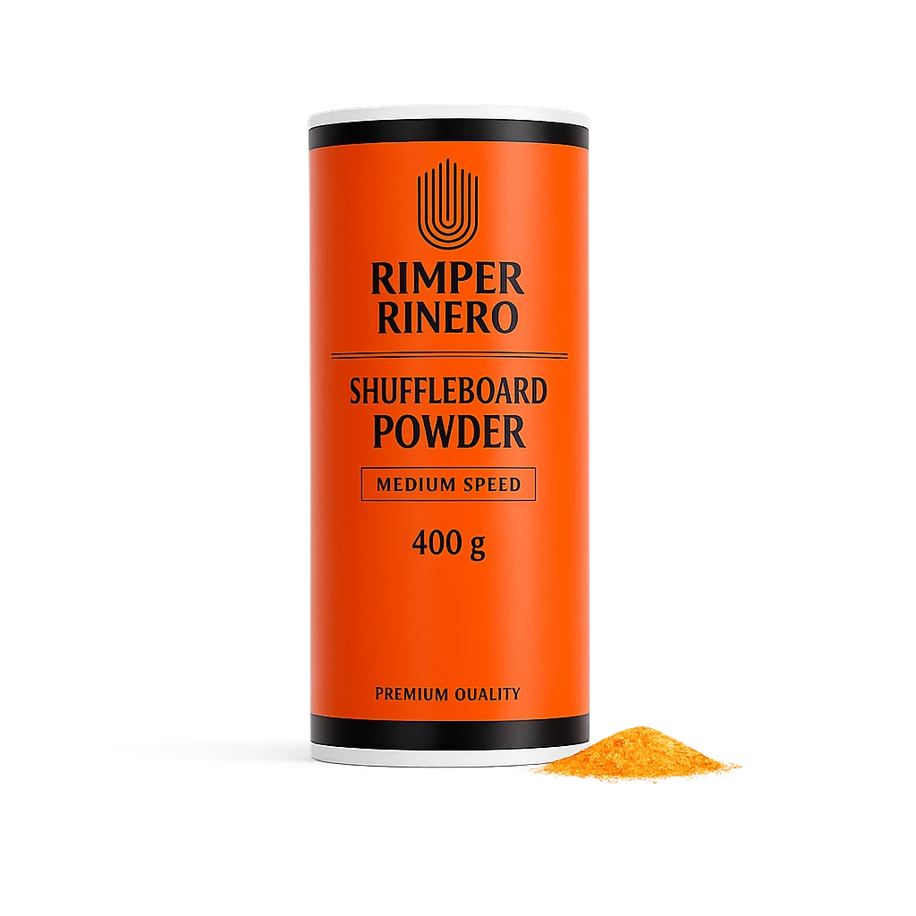 piasek do shuffleboard Rimper Rinero Medium Speed 400 g puszka na białym tle